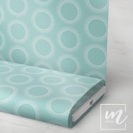 729002 mandala bílá na mintové látka 3