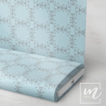 729009 mandala hnědá na modré látka 3