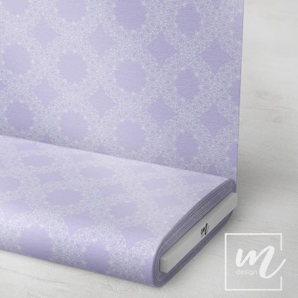 729010 mandala bílá na fialkové látka 3