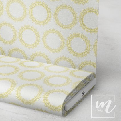 729013 mandala zlatá na bílé látka 3