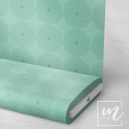 729018 mandala na zelené látka 3