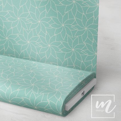 729021 mandala bílá na zelené látka 3