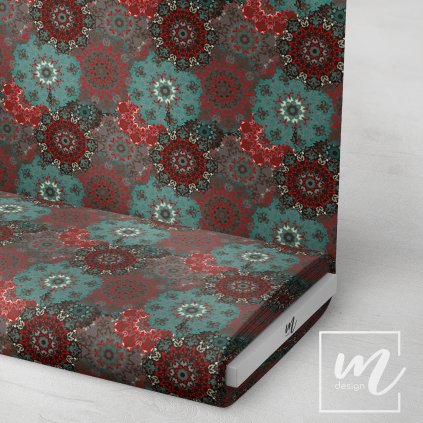 729031 mandala tyrkysovo červená látka 3