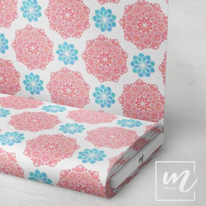 729049 mandala růžovo modrá látka 3