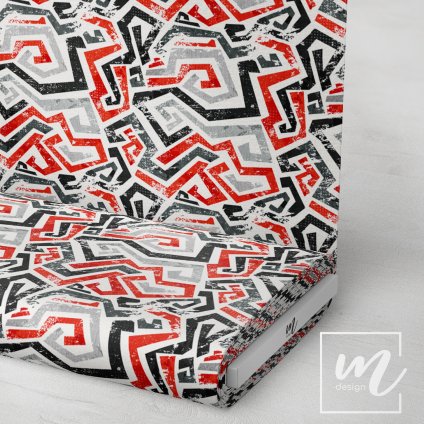 713003 cik cak červený látka 3