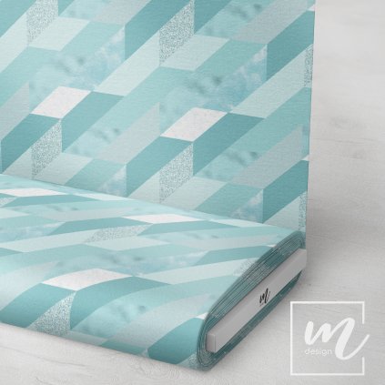 713006 1 abstrakt geometry šikmý mint látka 3