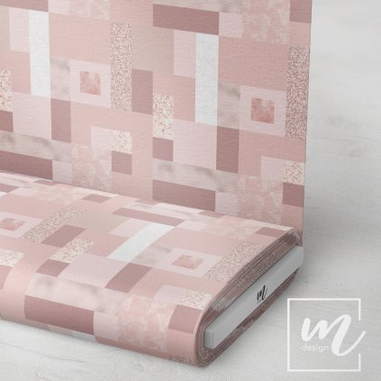 713011 4 abstrakt geometry obdélník růžová látka 3