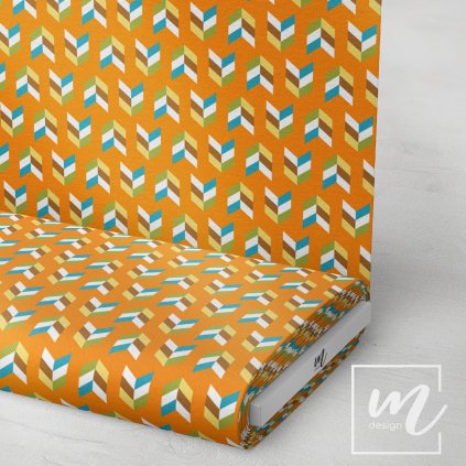 713019 8 rybí kost na oranžové látka 3