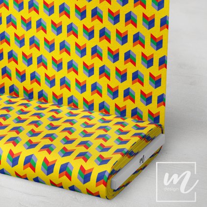 713019 15 rybí kost na žluté látka 3