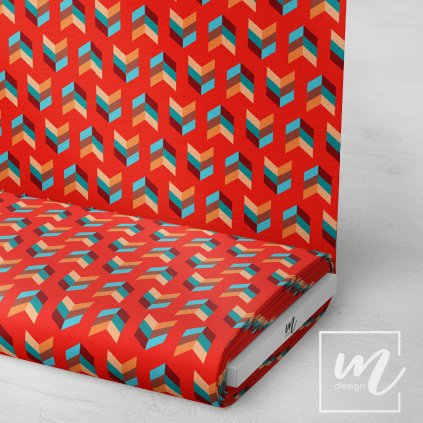 713019 16 rybí kost na červené látka 3