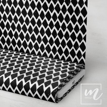 707030 černobílý vzor látka 3