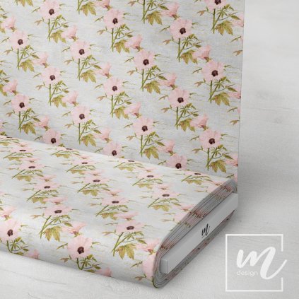 726024 květy svlačce na zlatém písmu látka 3