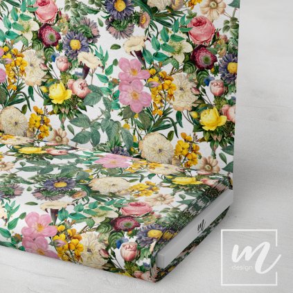 726040 šípková růže a mix květin na bílé látka 3