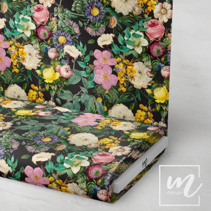 726040 2 šípková růže a mix květin na černé látka 3