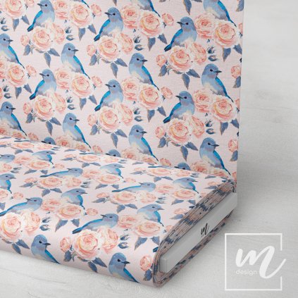 726056 růže a modří ptáčci látka 3