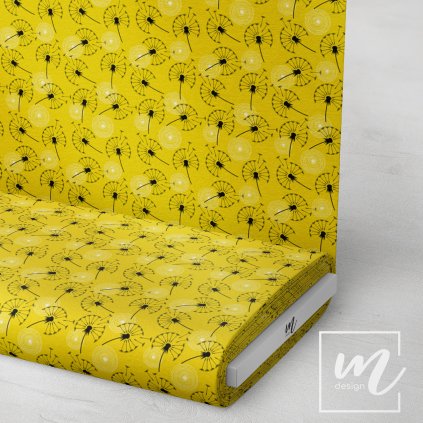 726061 1 pampeliška 1 černá na žluté látka 3