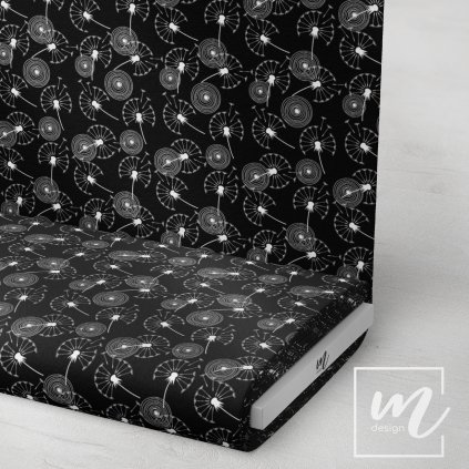 726061 2 pampeliška 1 bílá na černé látka 3