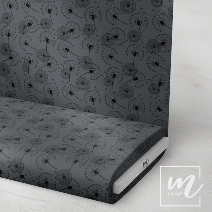 726061 3 pampeliška 1 černá na šedé látka 3