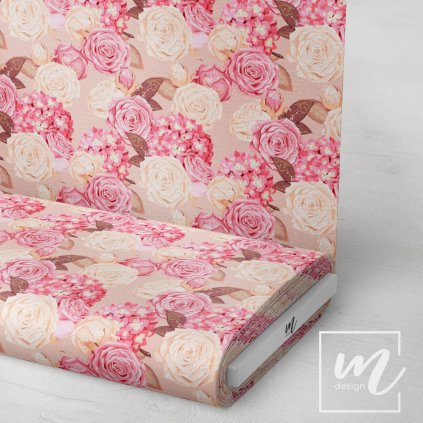 726085 růže a hortenzie látka 3