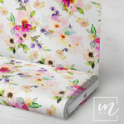 726102 květy akvarel látka 3