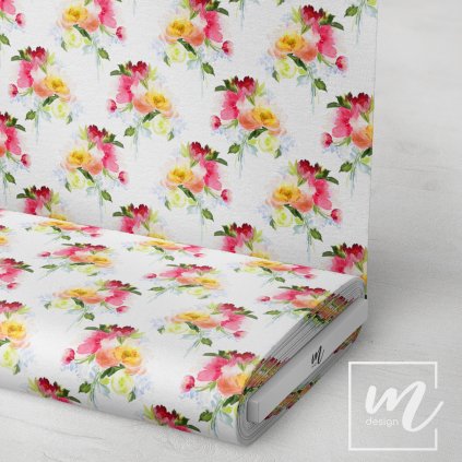 726111 květy akvarel látka 3