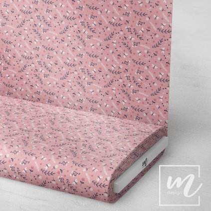 726160 květiny a vážky na růžové látka 3