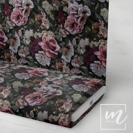 726223 4 květy moruše Charcoal látka 3