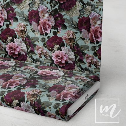 726224 2 květy moruše Aqua látka 3