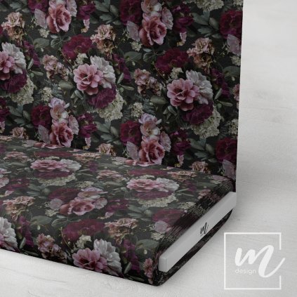 726224 4 květy moruše Charcoal látka 3