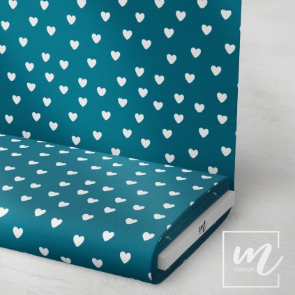 757113 8 Srdíčka na tmavě modré látka 3