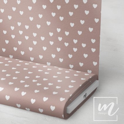 757113 9 Srdíčka na tmavě růžové látka 3