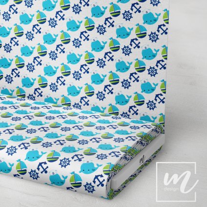 732015 delfín loďka na bílé látka 3