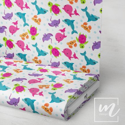 732029 barevné mořské zvířátka látka 3