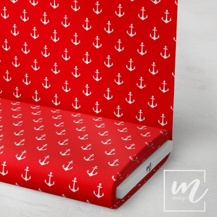 732030 bílé kotvičky na červené látka 3