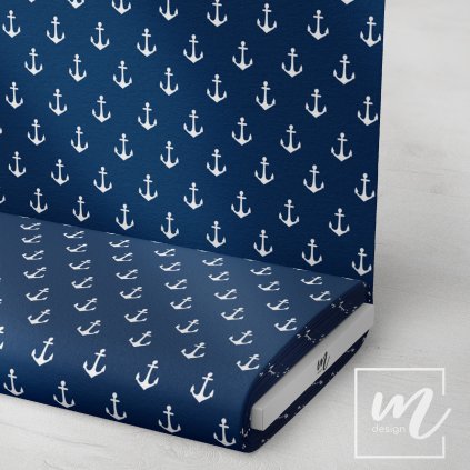 732033 modré kotvičky na bílé látka 3