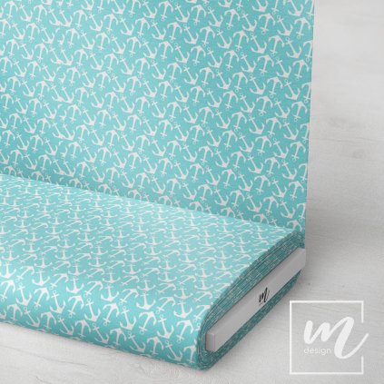 732043 kotvy na světle zelené látka 3