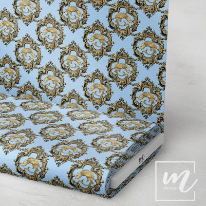 732052 mořský živočich na světle modré látka 3