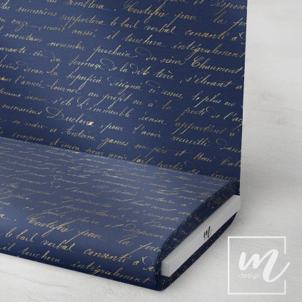 732069 zlaté písmo na tmavě modré látka 3