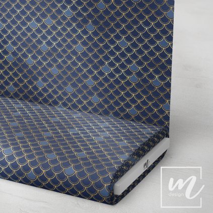 732071 zlaté šupiny na tmavě modré látka 3