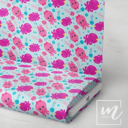 732126 chobotnice s medúzou růžová látka 3