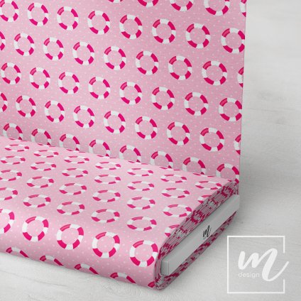 732134 zachranné kolo na růžové látka 3