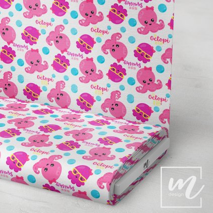 732145 chobotnice s brýlemi růžové látka 3