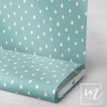 720017 5 Kapičky na světle modré látka 3