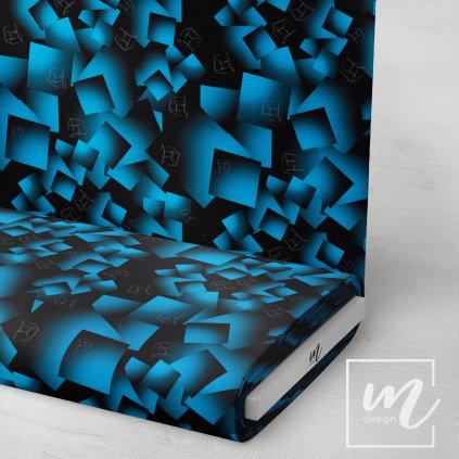 770002 kostičky abstrakt modré by Michelles design LÁTKA 3