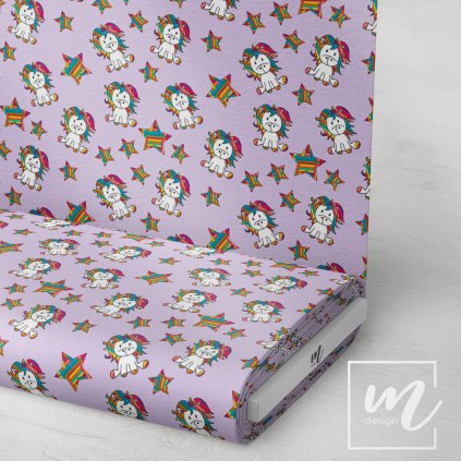 770017 1 jednorožec by Terez na fialové látka 3