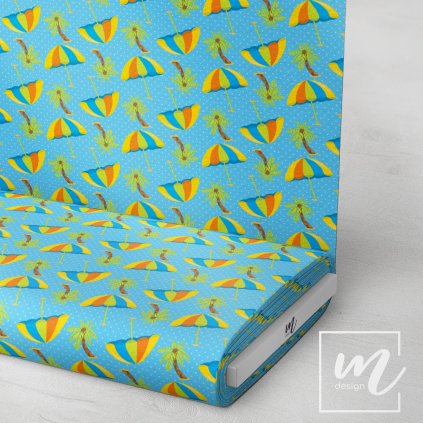 728003 slunečníky a palmy látka 3