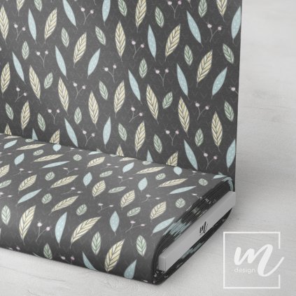 727015 listy na hnědé látka 3