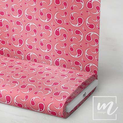 719007 4 kašmírový vzor na růžové látka 3