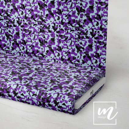 731222 maskáč camouflage polygon fialovo černý látka 3