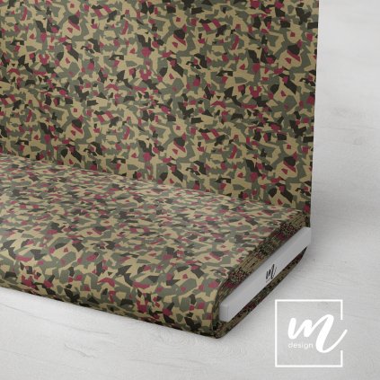 731206 maskáč camouflage polygon zeleno červený látka 3